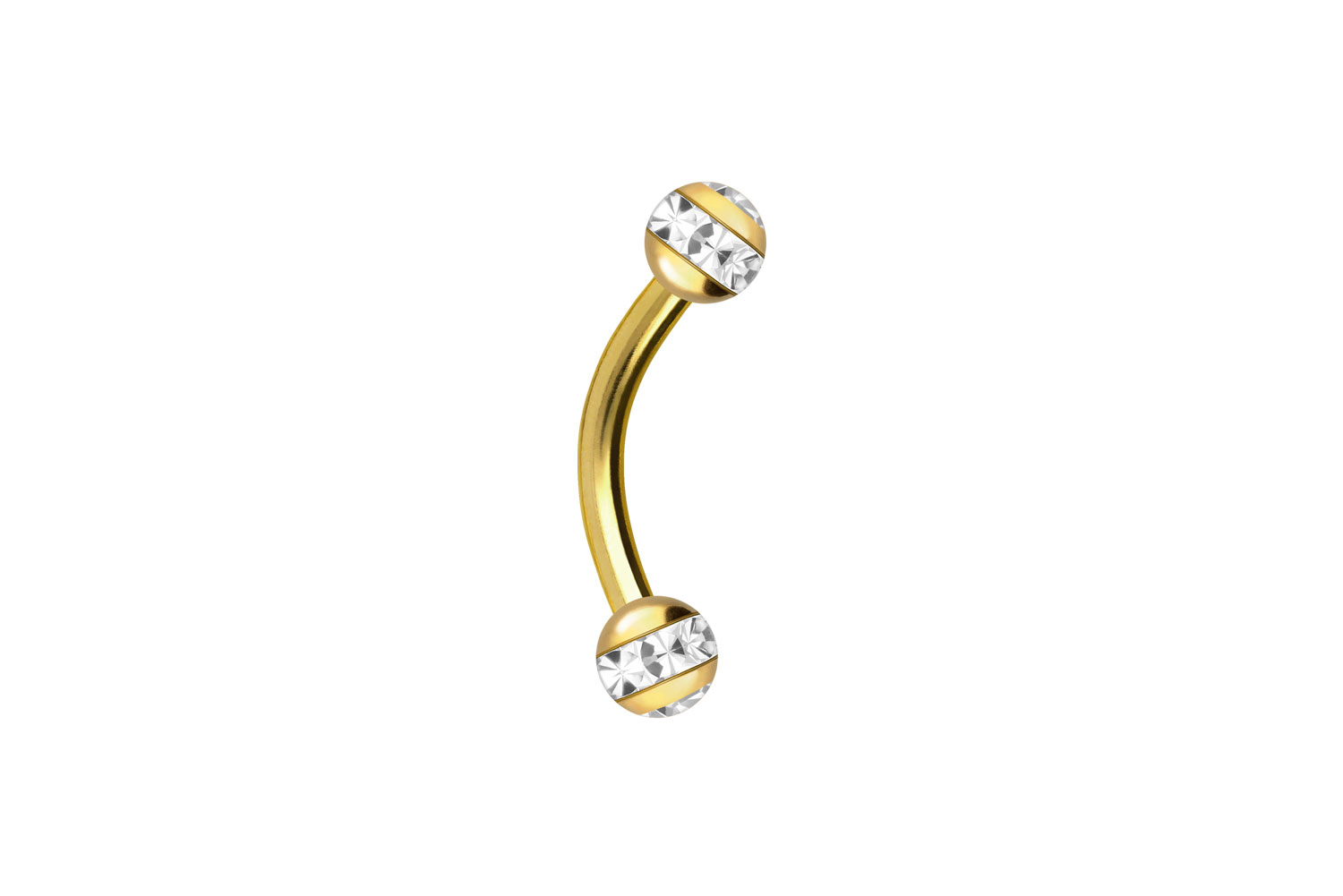 Chirurgenstahl Piercing Banane EPOXY-RING-KUGELN + KRISTALLE